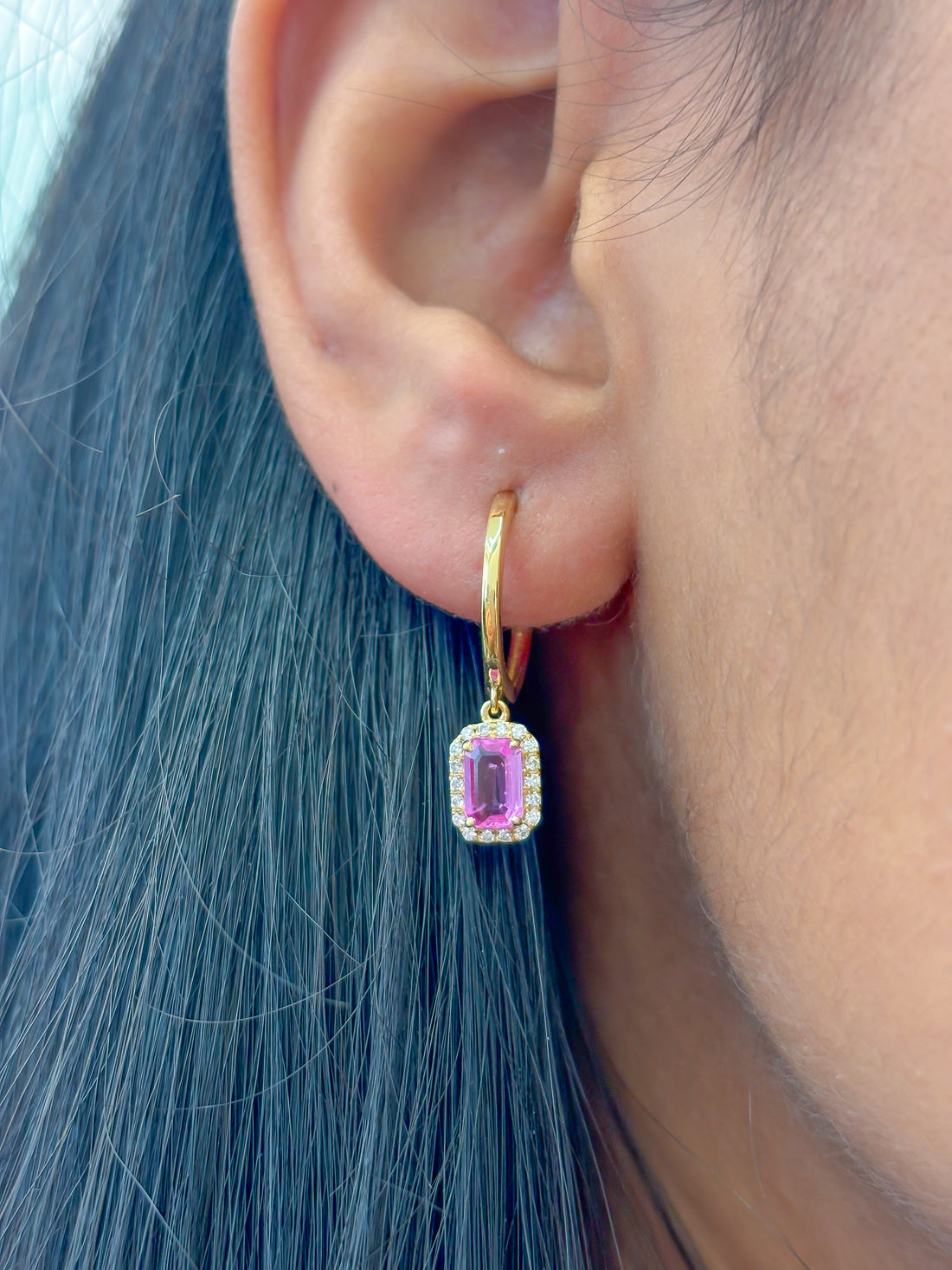 JPERG-2354/8348 Pink Sapphire Diamond Earring | 18K