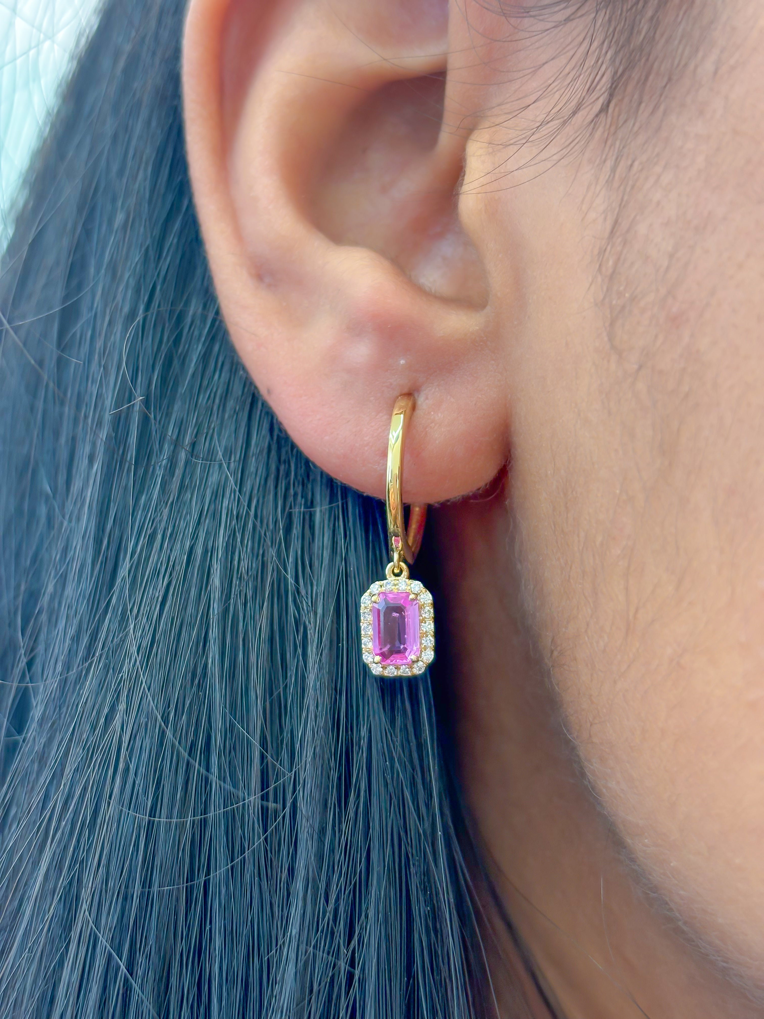 JPERG-2354/8348 Pink Sapphire Diamond Earring | 18K