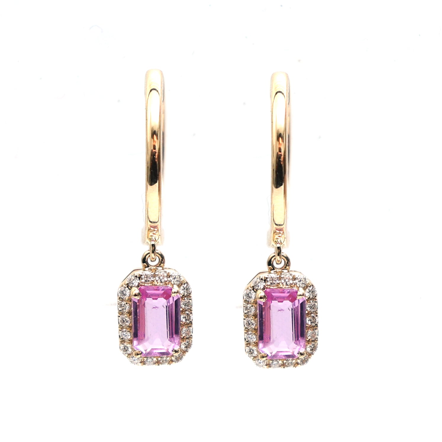 JPERG-2354/8348 Pink Sapphire Diamond Earring | 18K