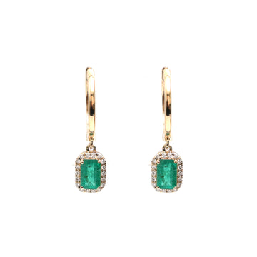 JPERG-2355/8349 Emerald Diamond Earring | 18K