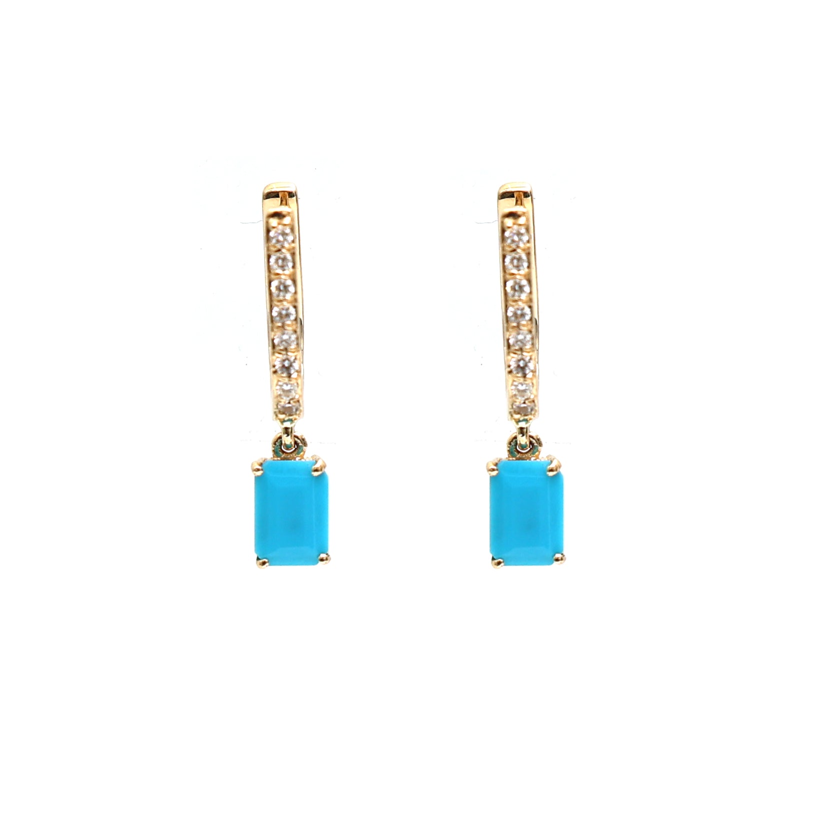 JPERG-2361/8417 Turquoise Diamond Earring | 18K