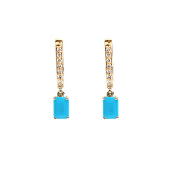 JPERG-2361/8417 Turquoise Diamond Earring | 18K