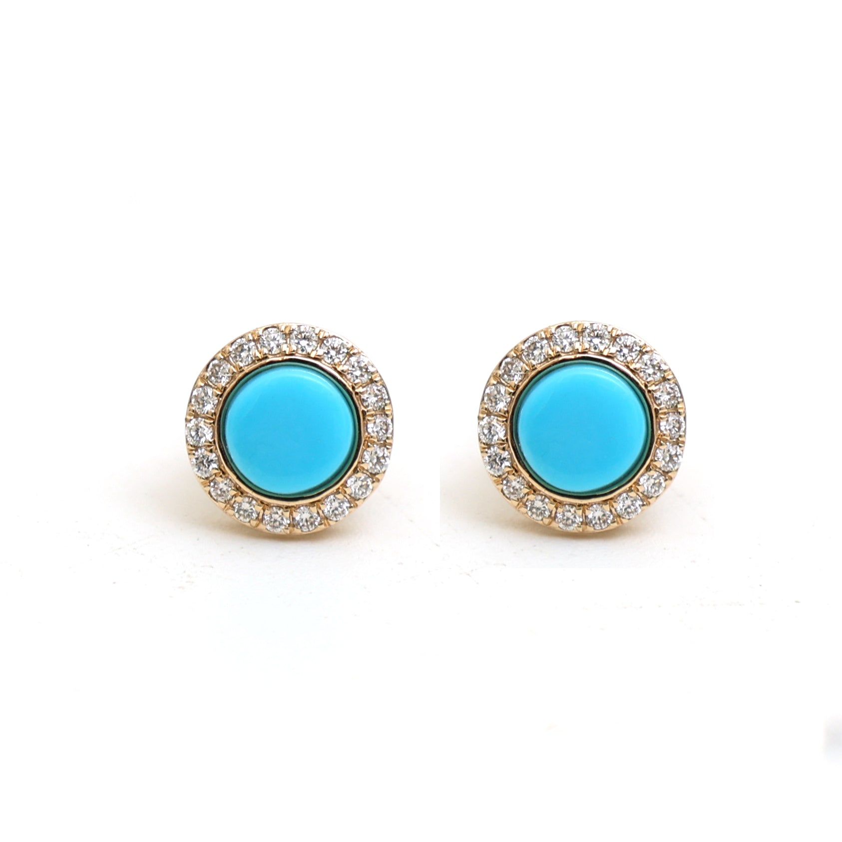 JPERG-2362/8418 Turquoise Diamond Earring | 14K