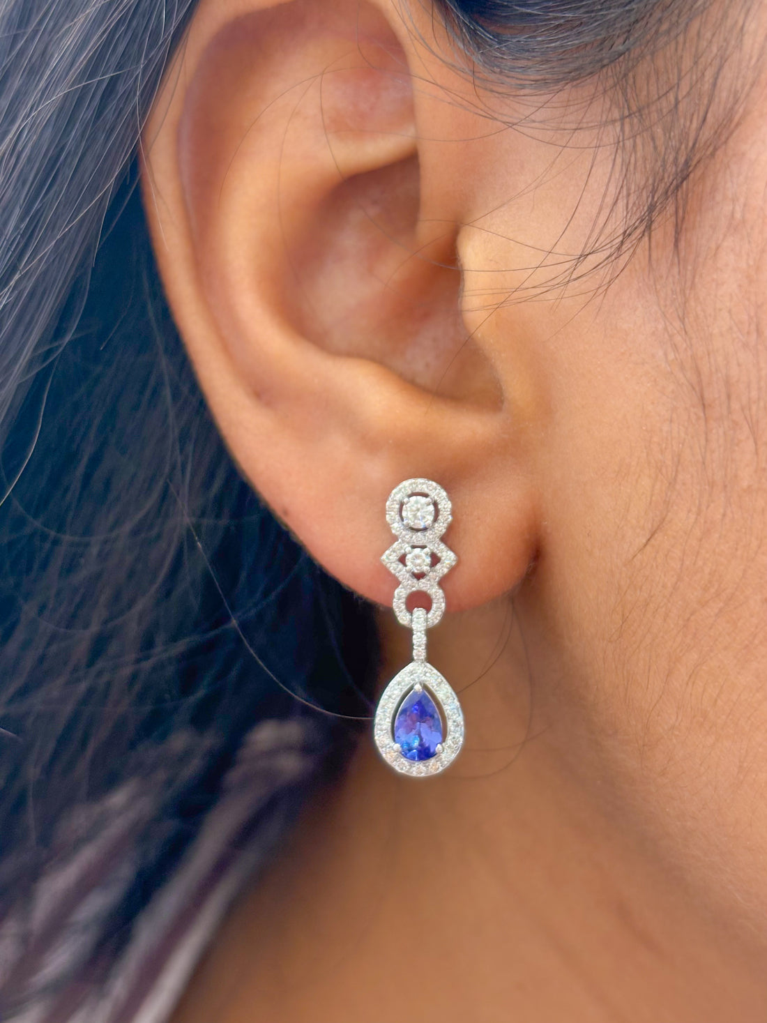 JPERG-2363/8421 Tanzanite Diamond Earring | 18K