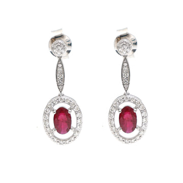 JPERG-2364/8422 Ruby Diamond Earring | 18K