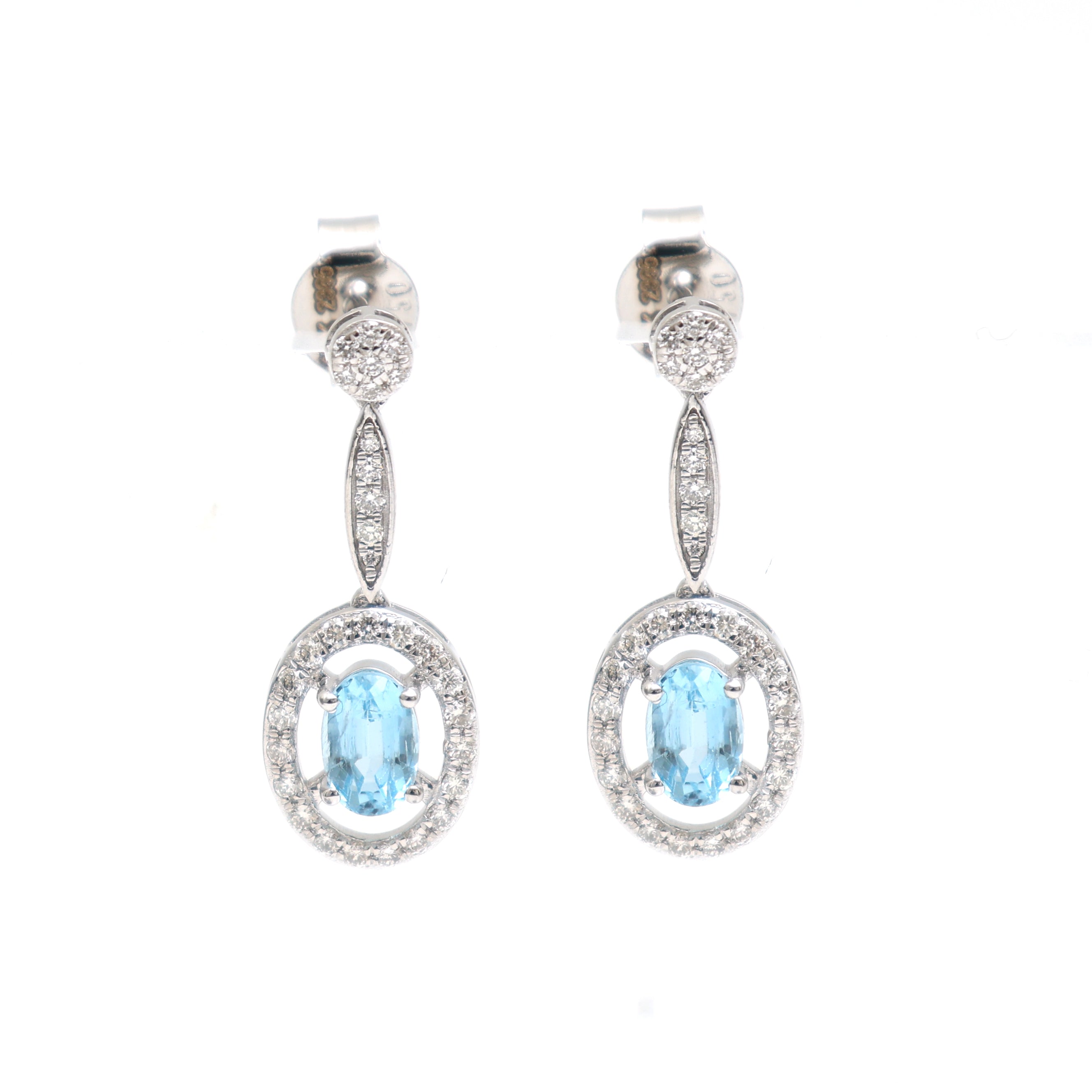 JPERG-2365/8423 Aquamarine Diamond Earring | 18K