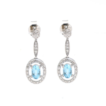 JPERG-2365/8423 Aquamarine Diamond Earring | 18K