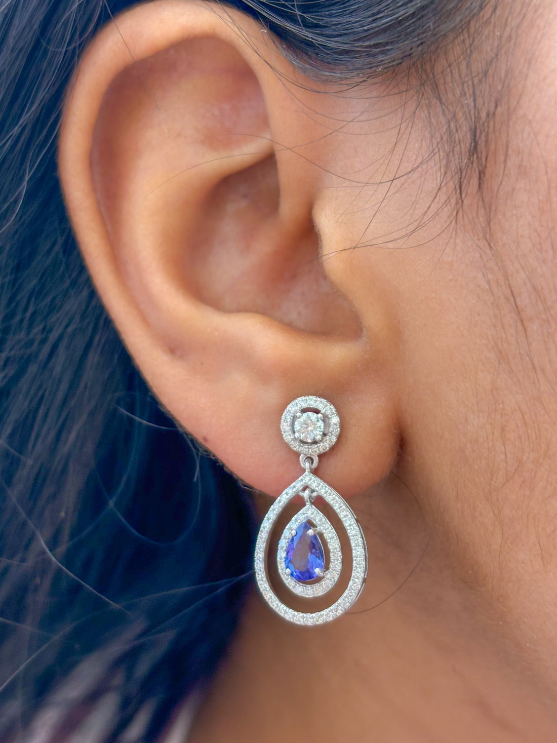 JPERG-2366/8424 Tanzanite Diamond Earring | 18K