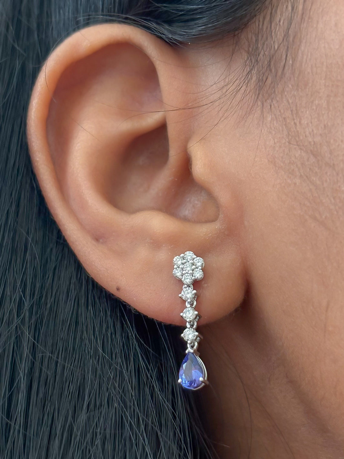 JPERG-2368/8426 Tanzanite Diamond Earring | 18K