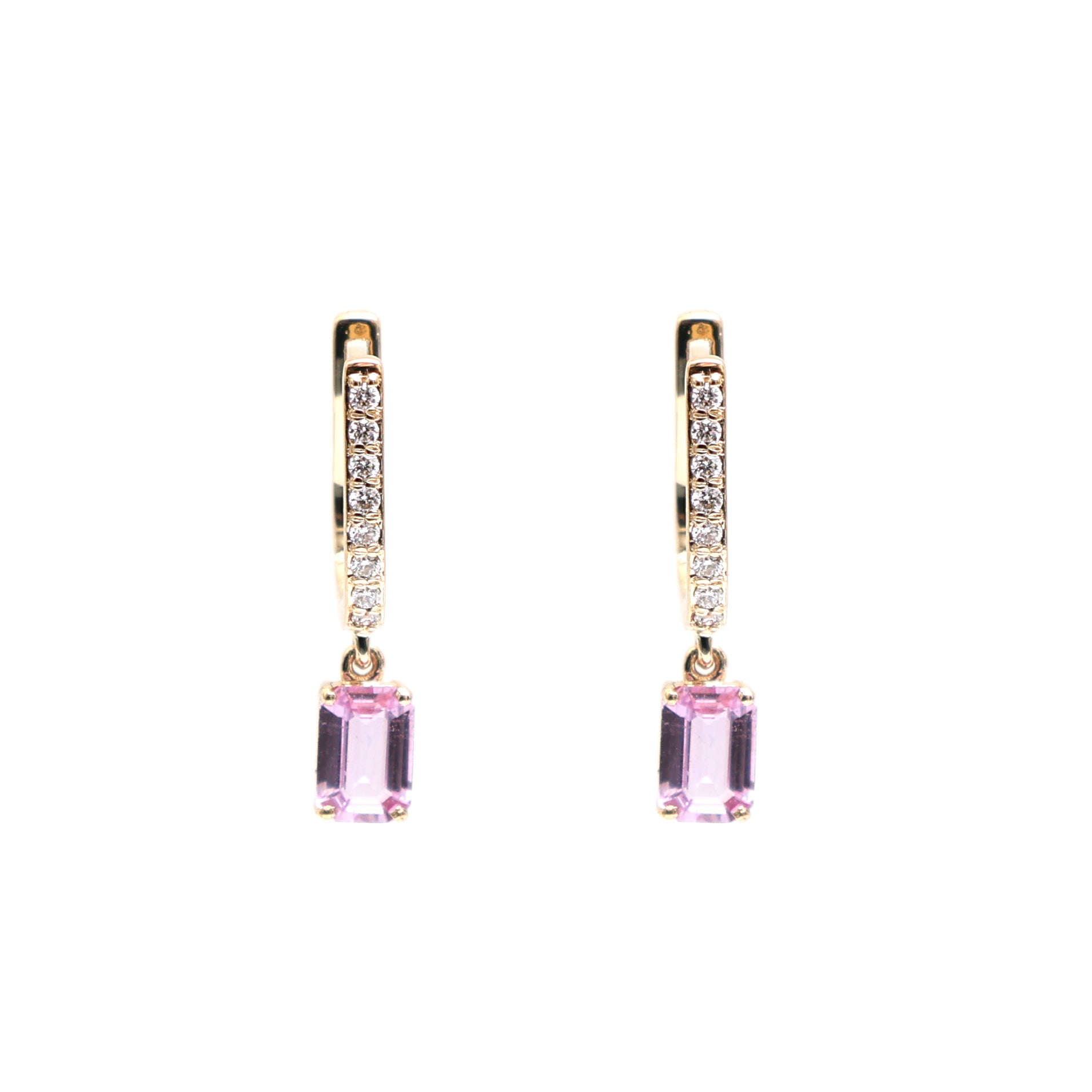 JPERG-2372/8442 Pink Sapphire Diamond Earring | 18K