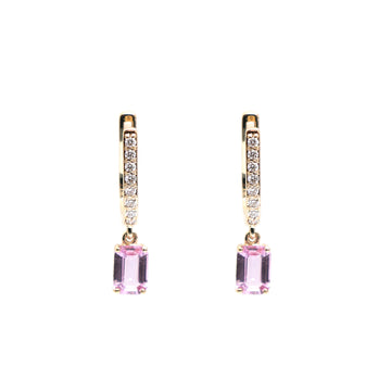 JPERG-2372/8442 Pink Sapphire Diamond Earring | 18K