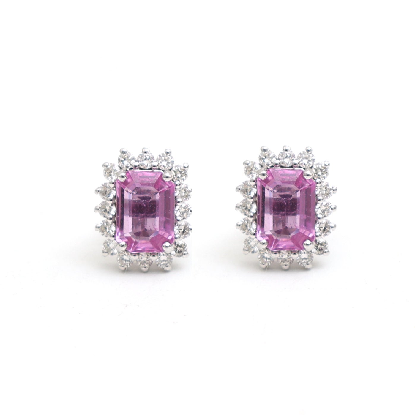 JPERG-2374/8444 Pink Sapphire Diamond Earring | 18K