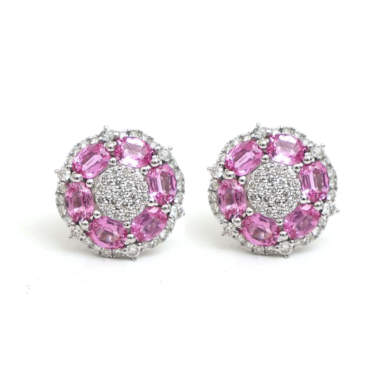JPERG-2380/8464 Pink Sapphire Diamond Earring | 18K