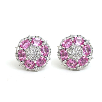JPERG-2380/8464 Pink Sapphire Diamond Earring | 18K