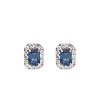 JPERG-2383/8501 Blue Sapphire Diamond Earring | 14K