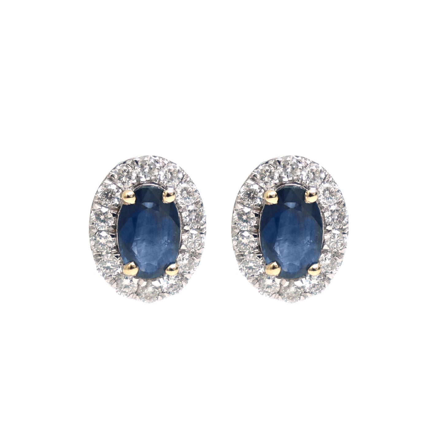 JPERG-2384/8502 Blue Sapphire Diamond Earring | 14K