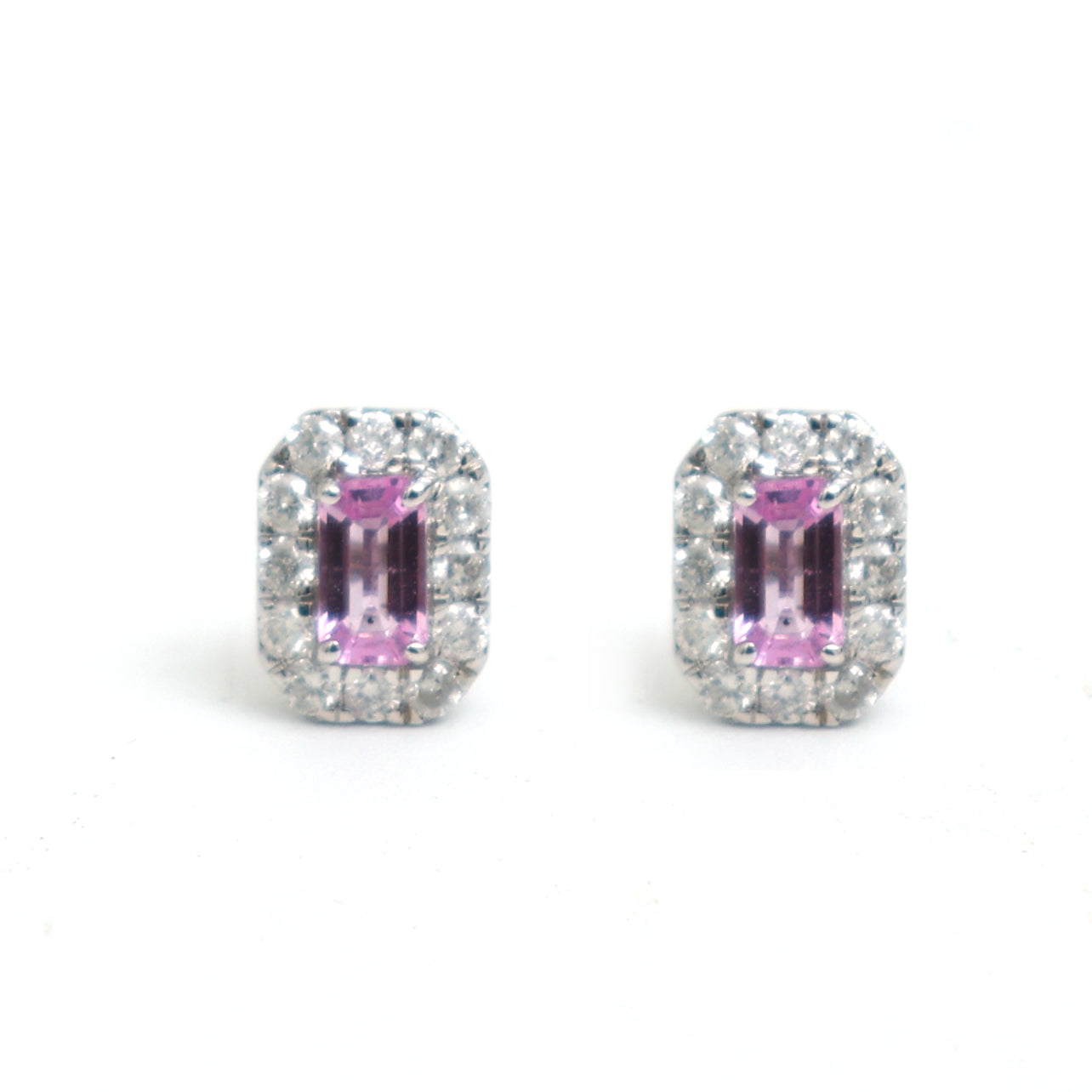 JPERG-2390/8508 Pink Sapphire Diamond Earring | 14K