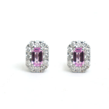 JPERG-2390/8508 Pink Sapphire Diamond Earring | 14K