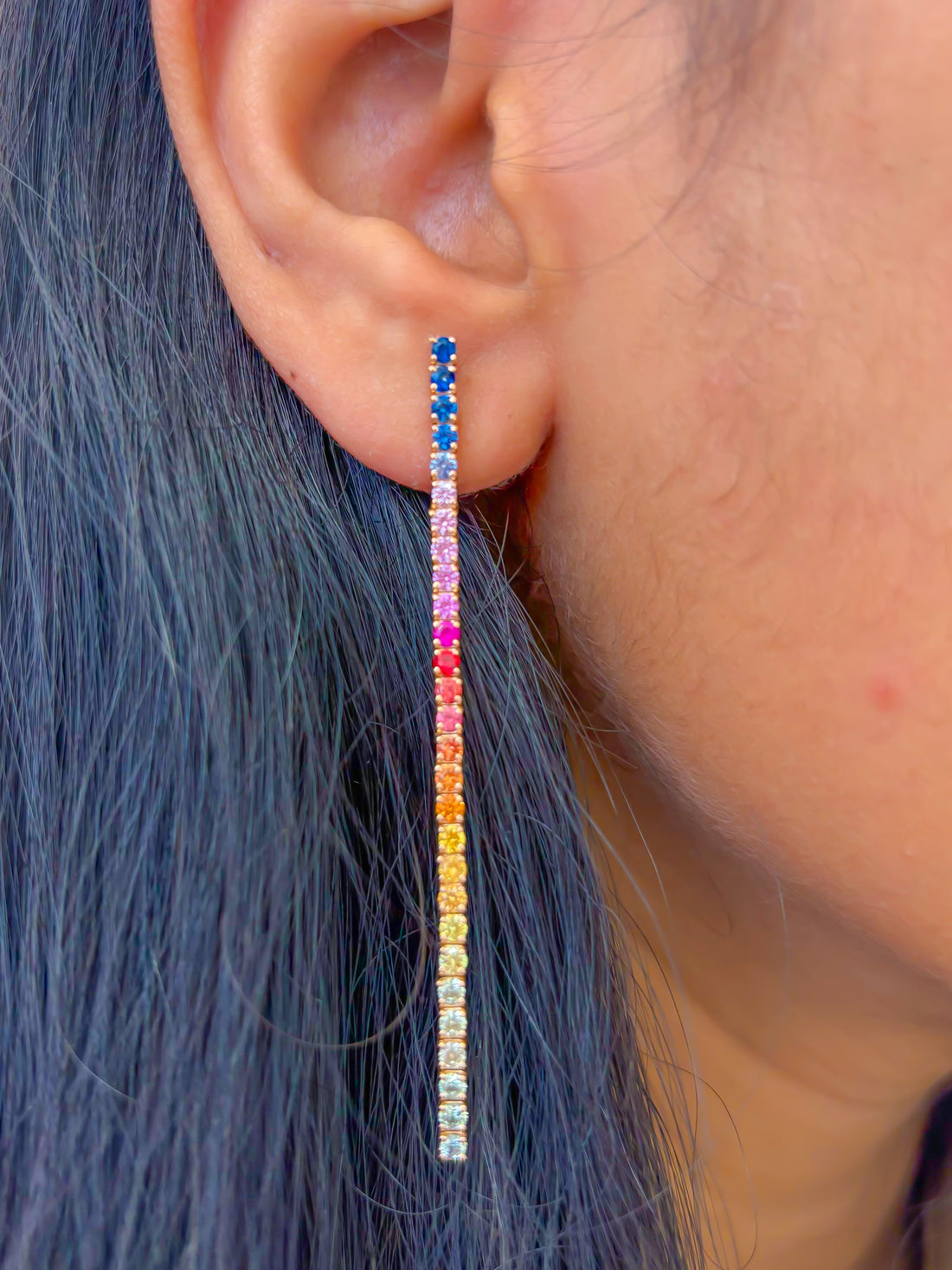JPERG-2393/8560 Rainbow Sapphire Earring | 18K