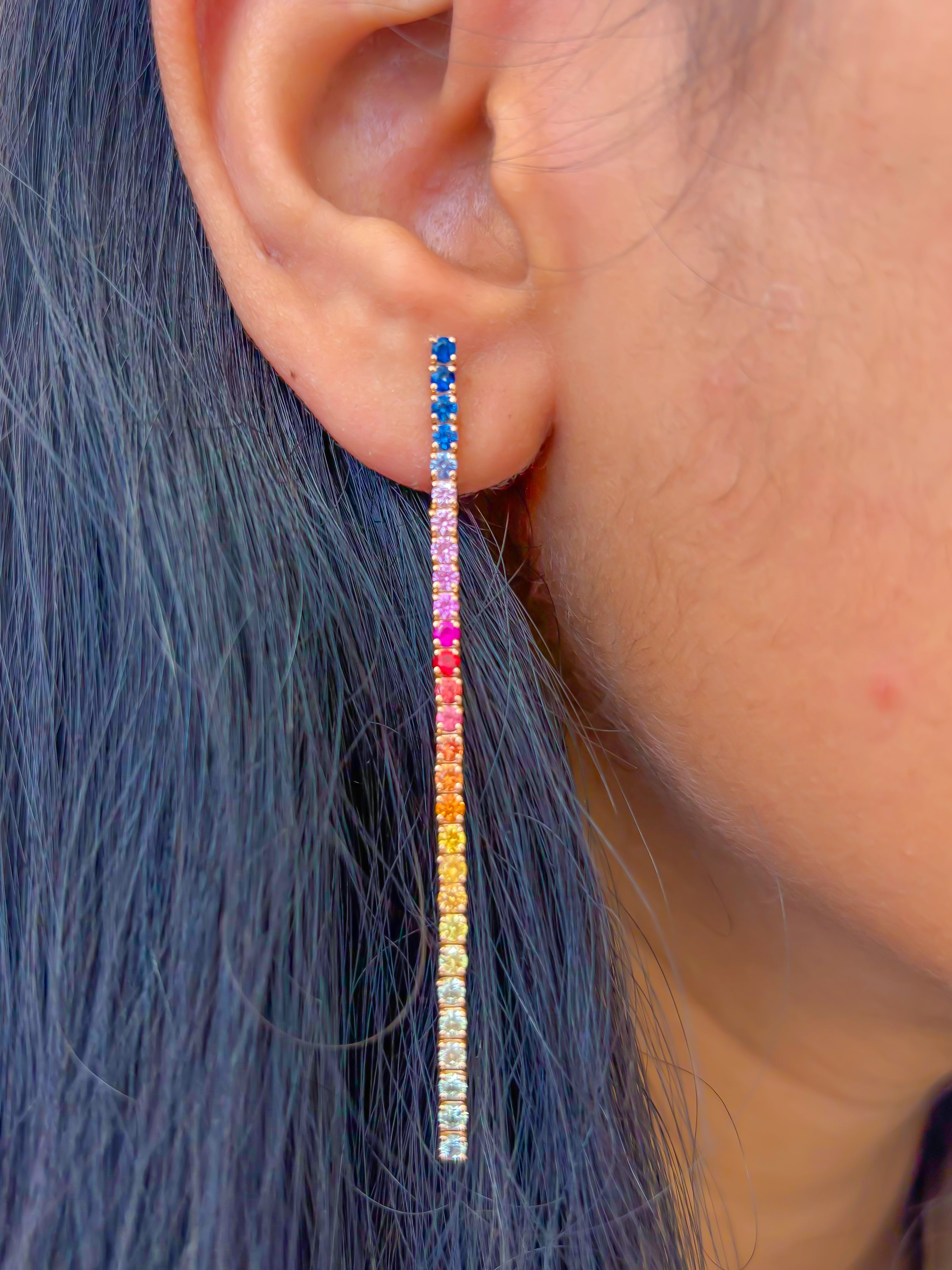 JPERG-2393/8560 Rainbow Sapphire Earring | 18K
