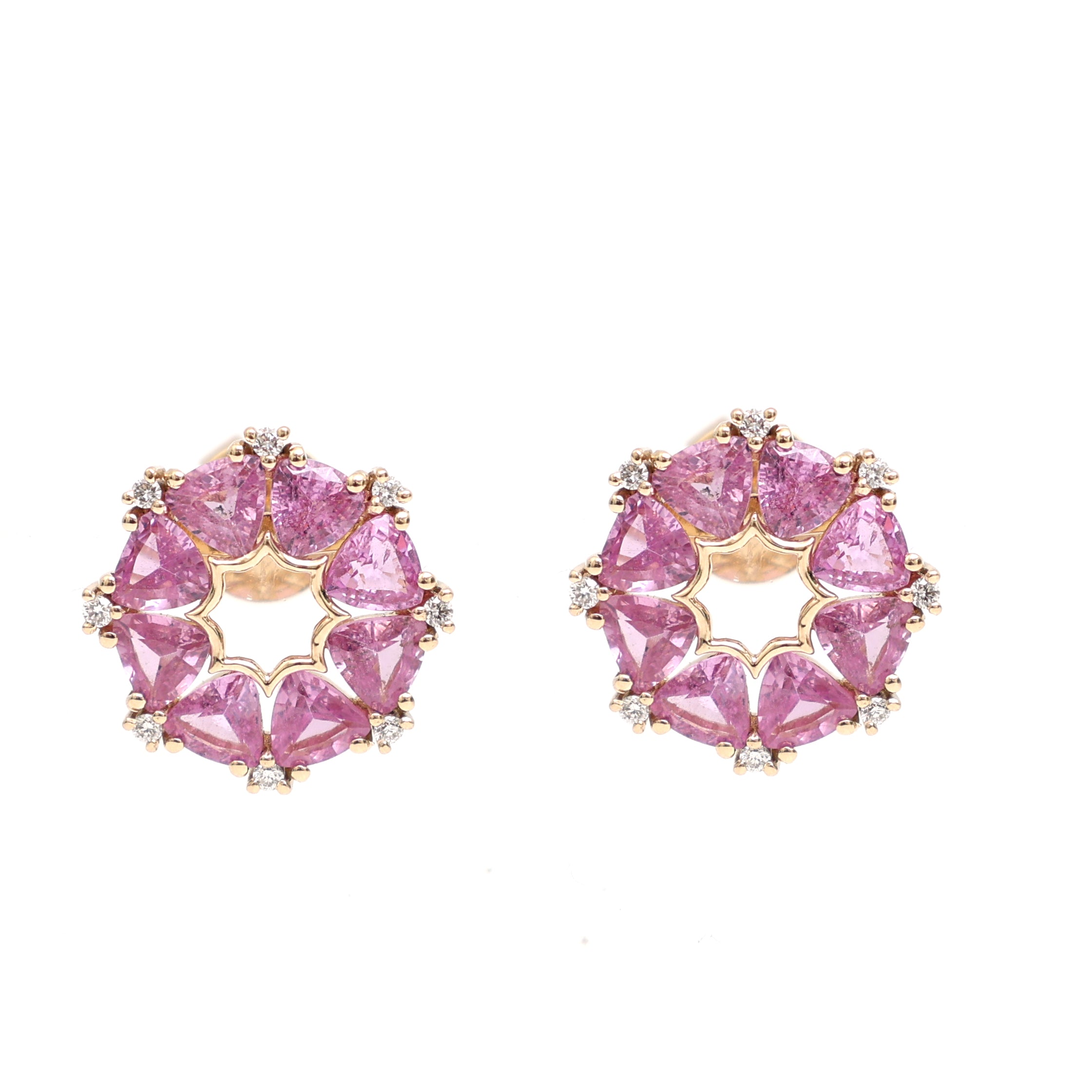 JPERG-2417/8634 Pink Sapphire Diamond Earring | 14K