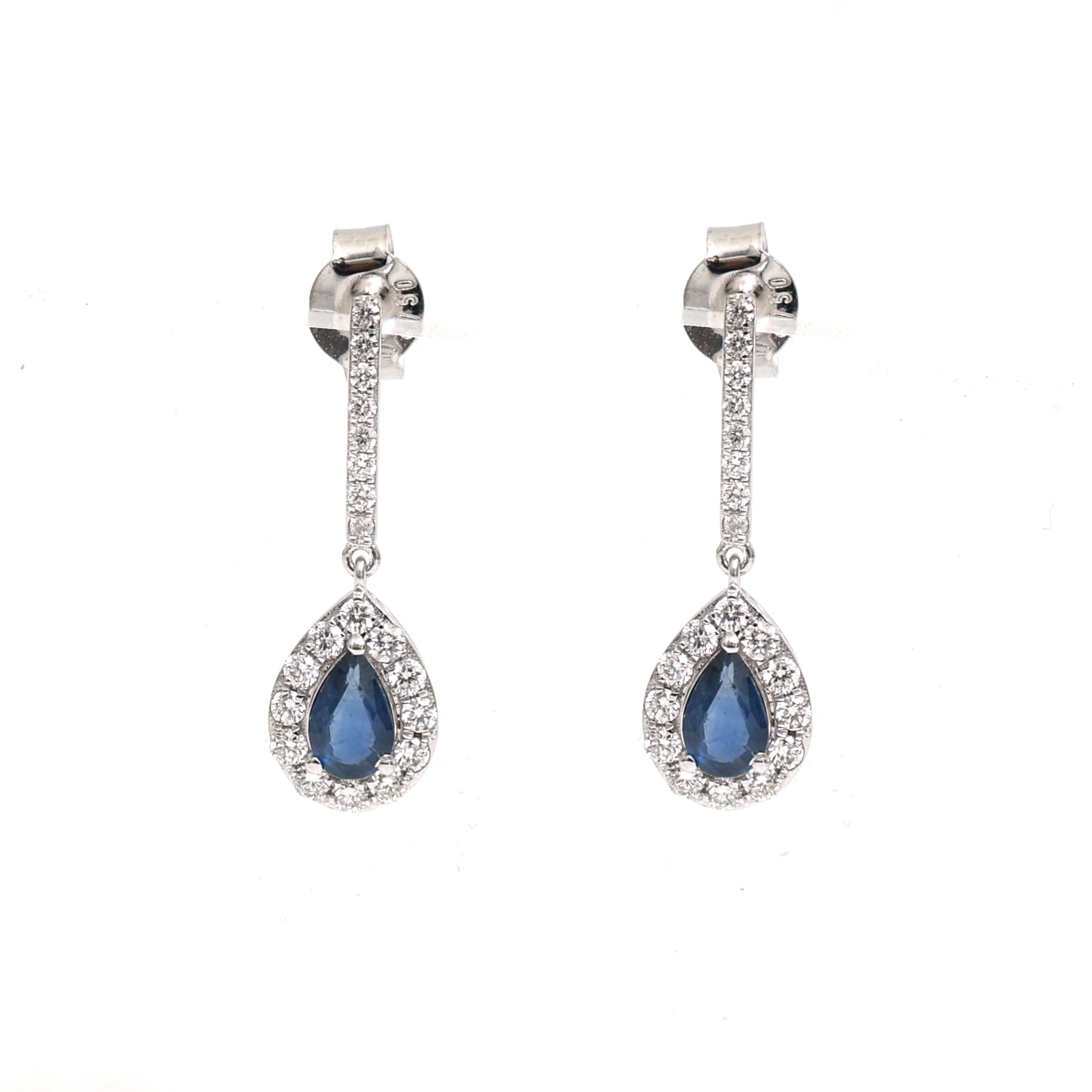 JPERG-2424/8789 Blue Sapphire Diamond Earring | 18K