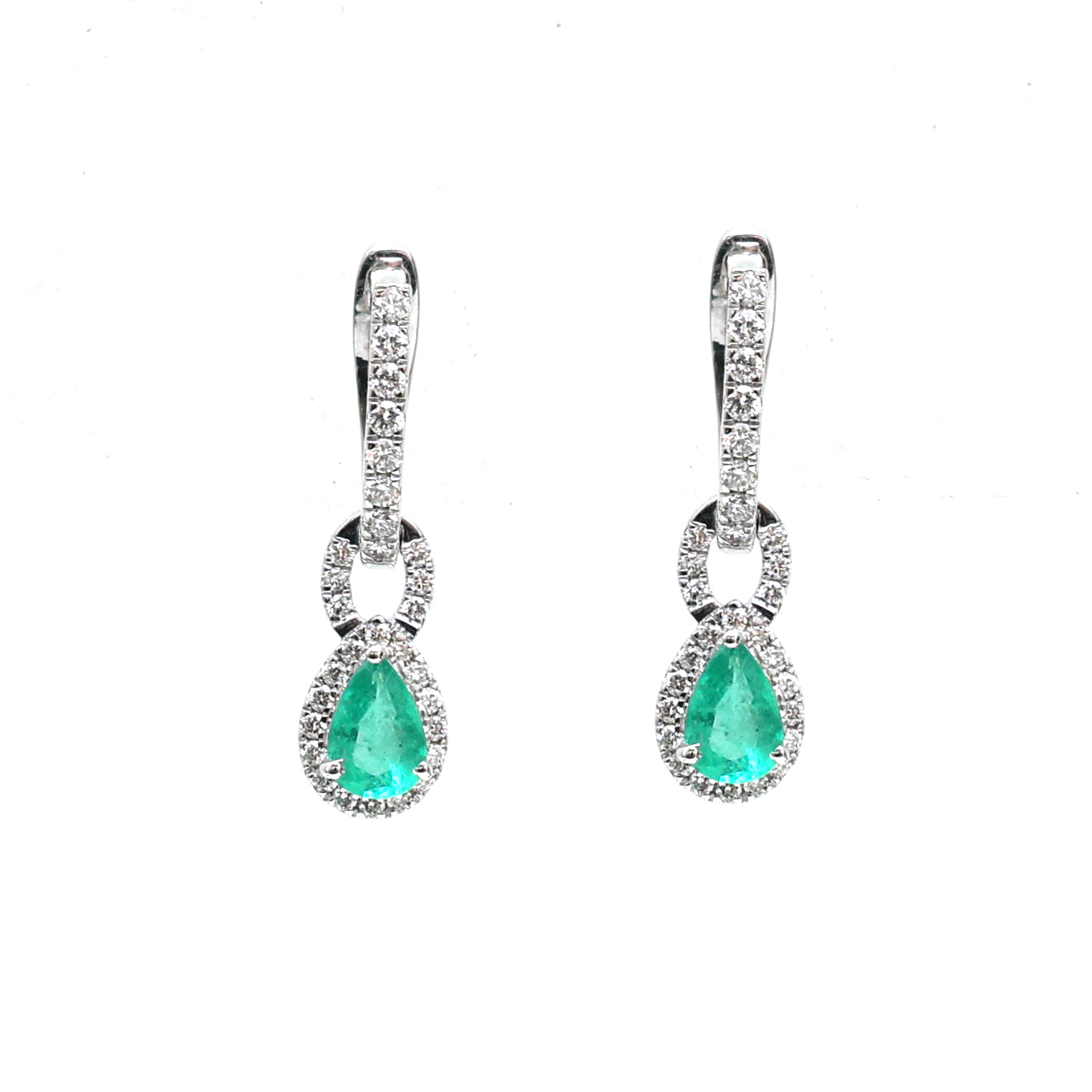 JPERG-2425/8790 Emerald Diamond Earring | 18K