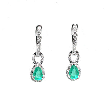 JPERG-2425/8790 Emerald Diamond Earring | 18K