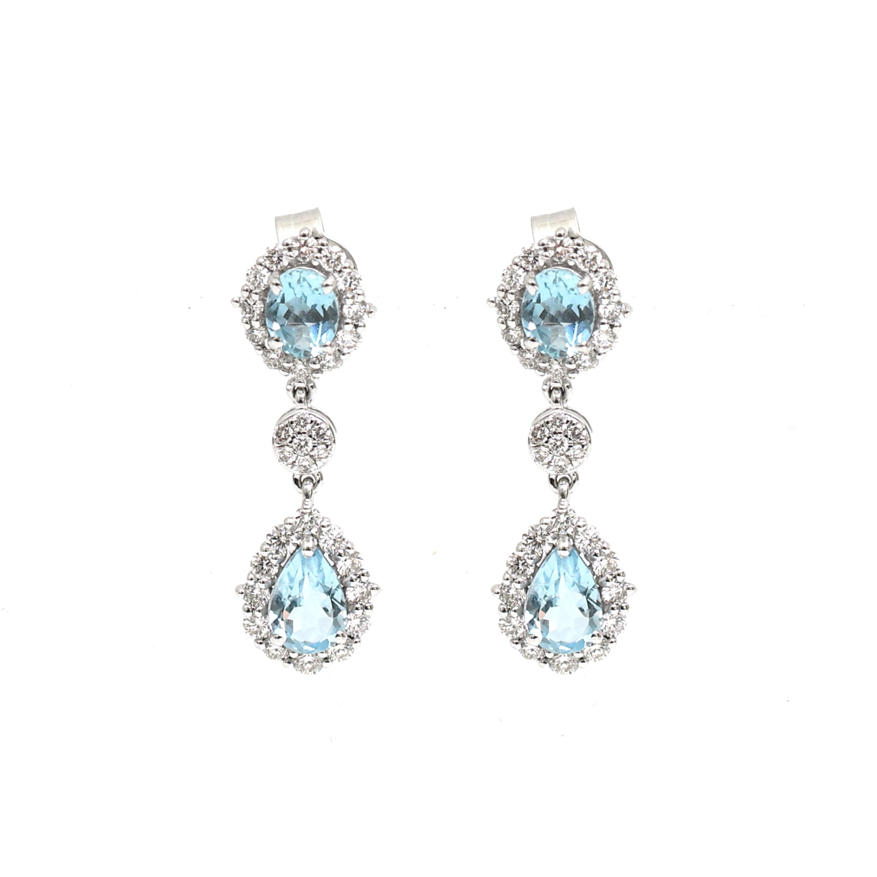 JPERG-2426/8791 Aquamarine Diamond Earring | 18K