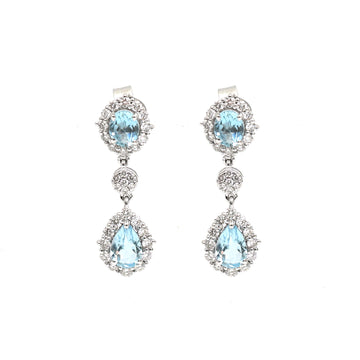 JPERG-2426/8791 Aquamarine Diamond Earring | 18K
