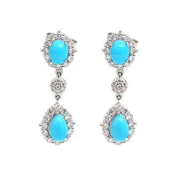 JPERG-2427/8792 Turquoise Diamond Earring | 18K