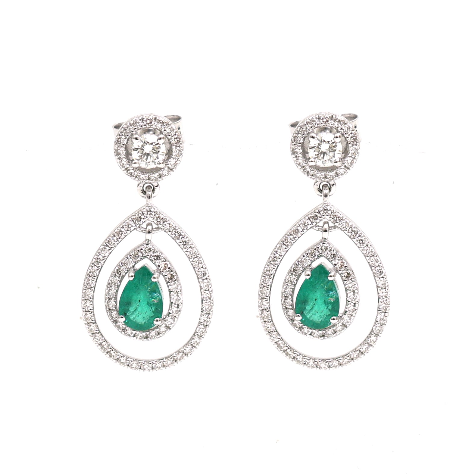 JPERG-2428/8794 Emerald Diamond Earring | 18K