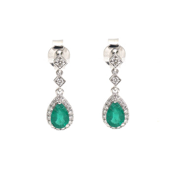 JPERG-2430/8796 Emerald Diamond Earring | 18K