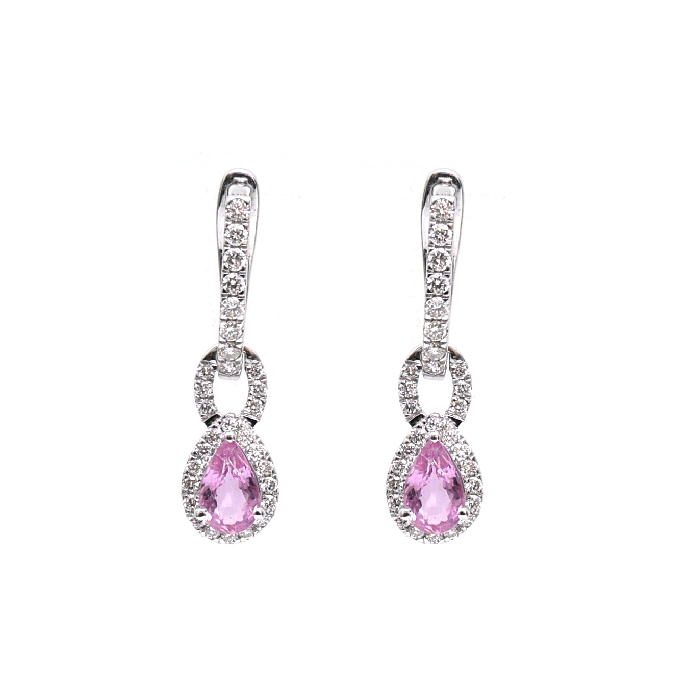 JPERG-2431/8797 Pink Sapphire Diamond Earring | 18K