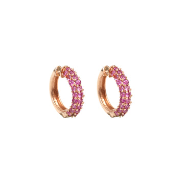 JPERG-256/1167 Pink Sapphire Hoops Earring | 18K
