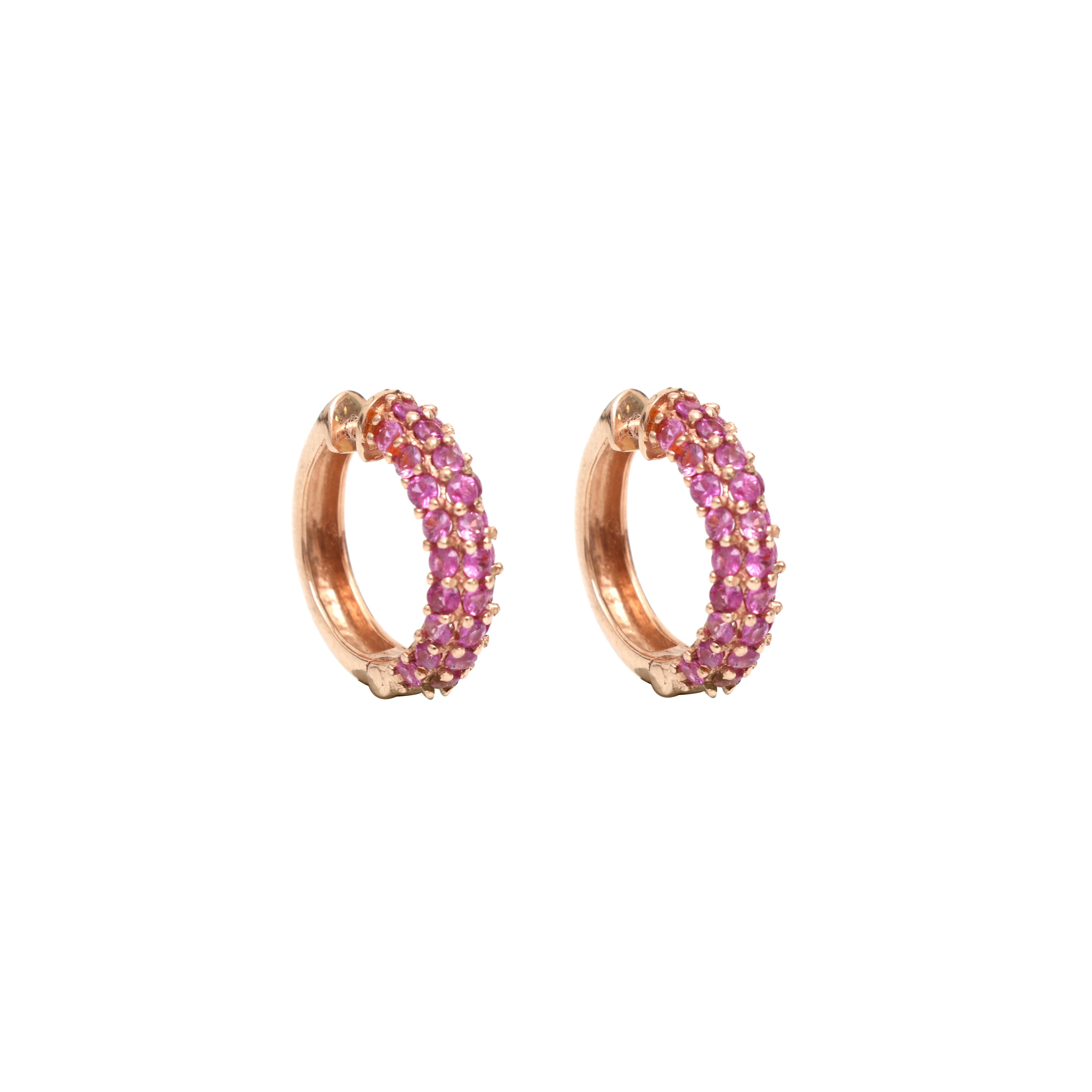 JPERG-256/1167 Pink Sapphire Hoops Earring | 18K