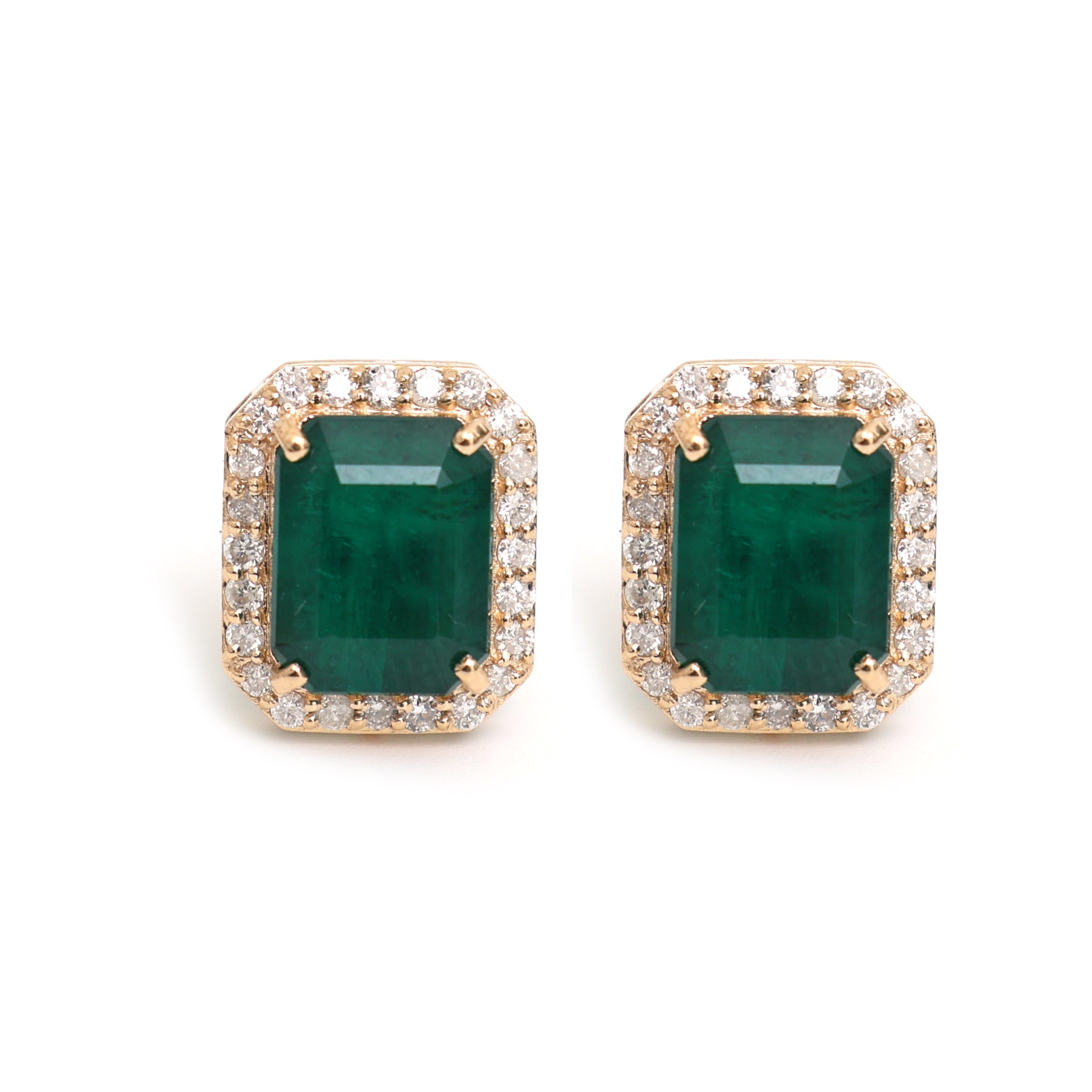 JPERG-289/1305 Emerald Studs Earring | 18K