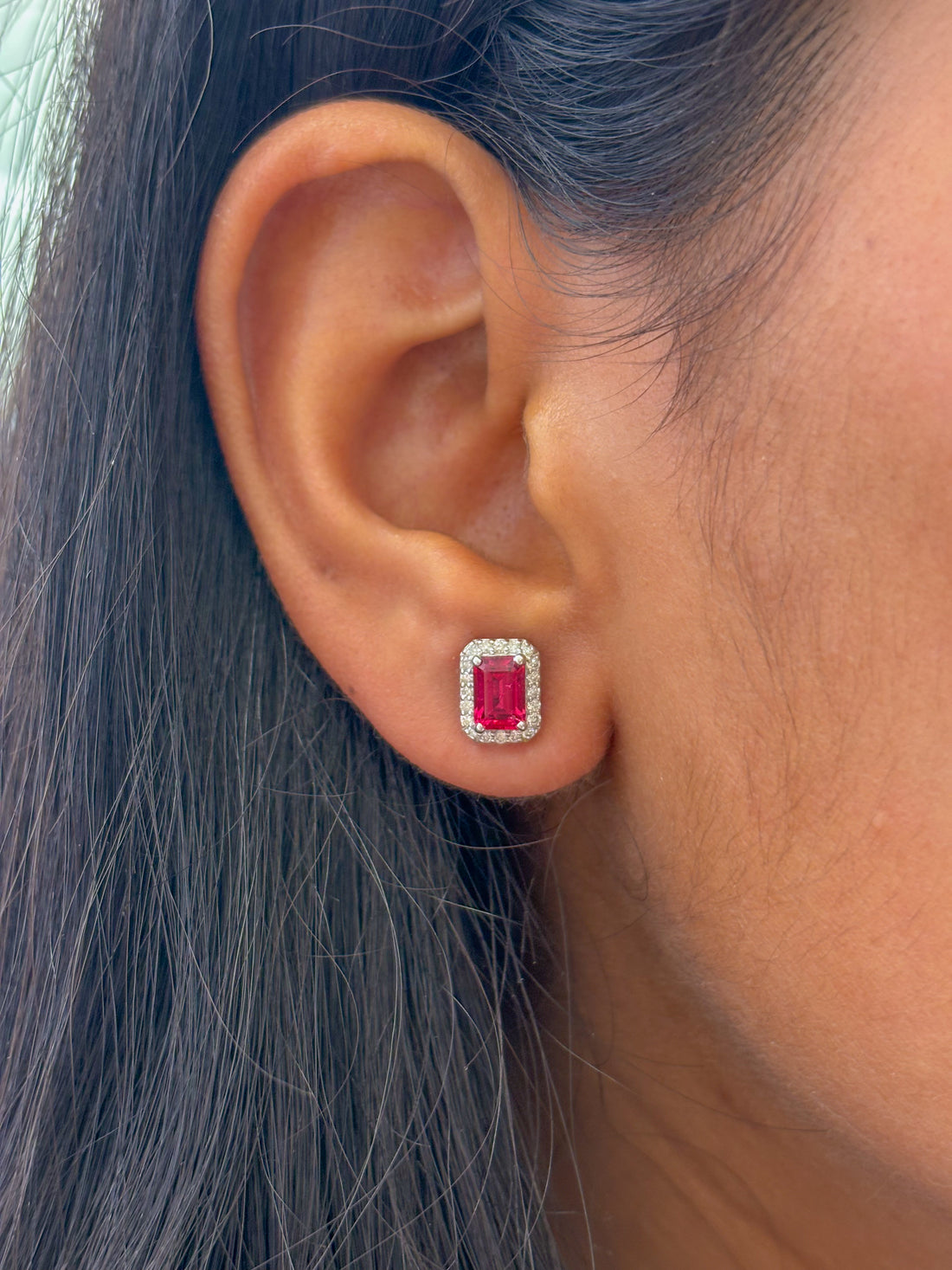 JPERG-305/1283 Semi Studs Earring | 18K
