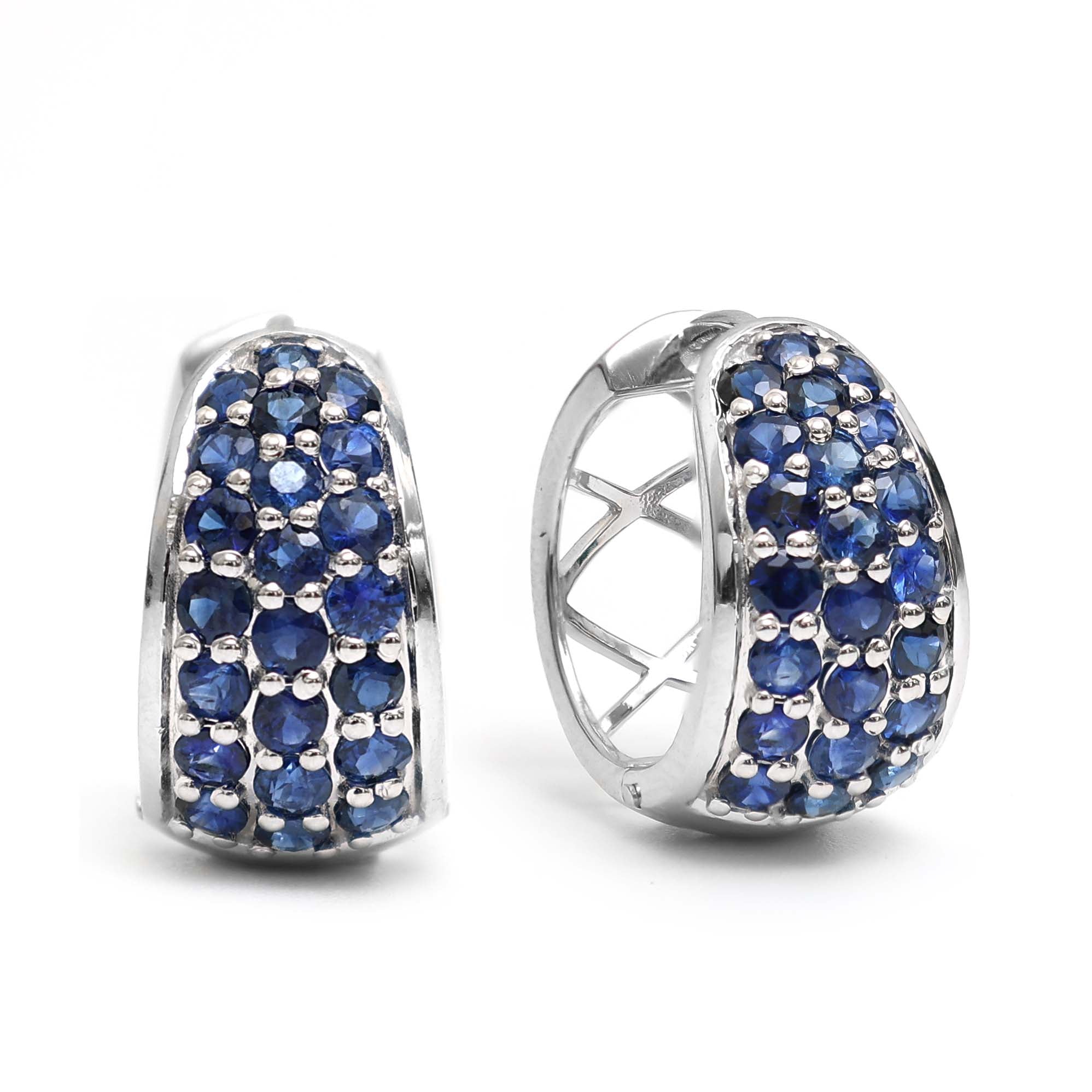 JPERG-324/1875 Blue Sapphire Hoops Earring | 14K