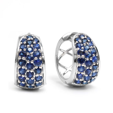 JPERG-324/1875 Blue Sapphire Hoops Earring | 14K