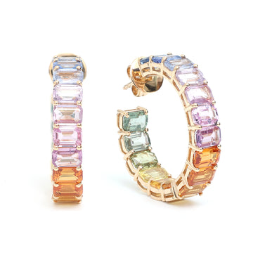 JPERG-332/1959 Rainbow Hoops  Earring | 18K