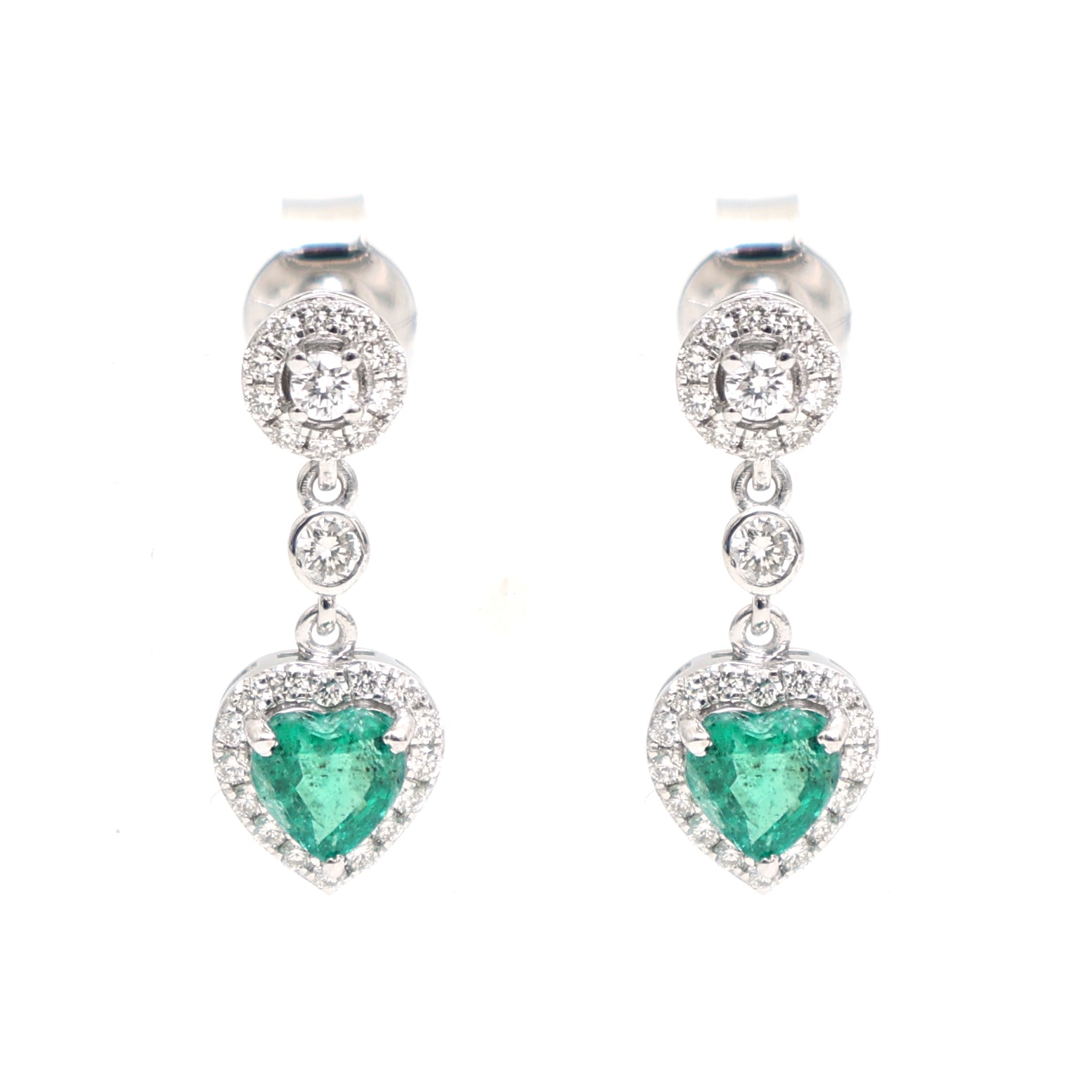 JPERG-3337/8551 Emerald Diamond Earring | 18K