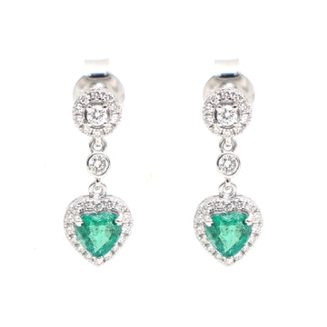 JPERG-3337/8551 Emerald Diamond Earring | 18K
