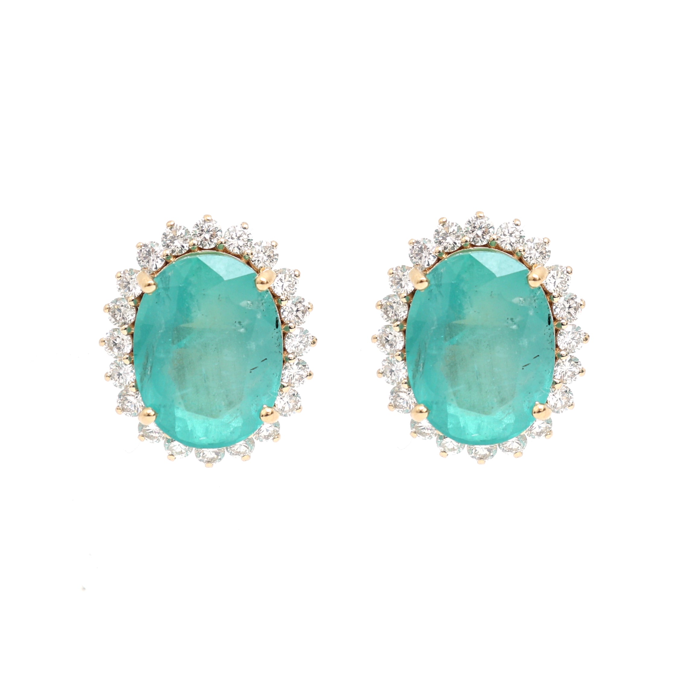 JPERG-3452/8918 Emerald Diamond Earring | 14K