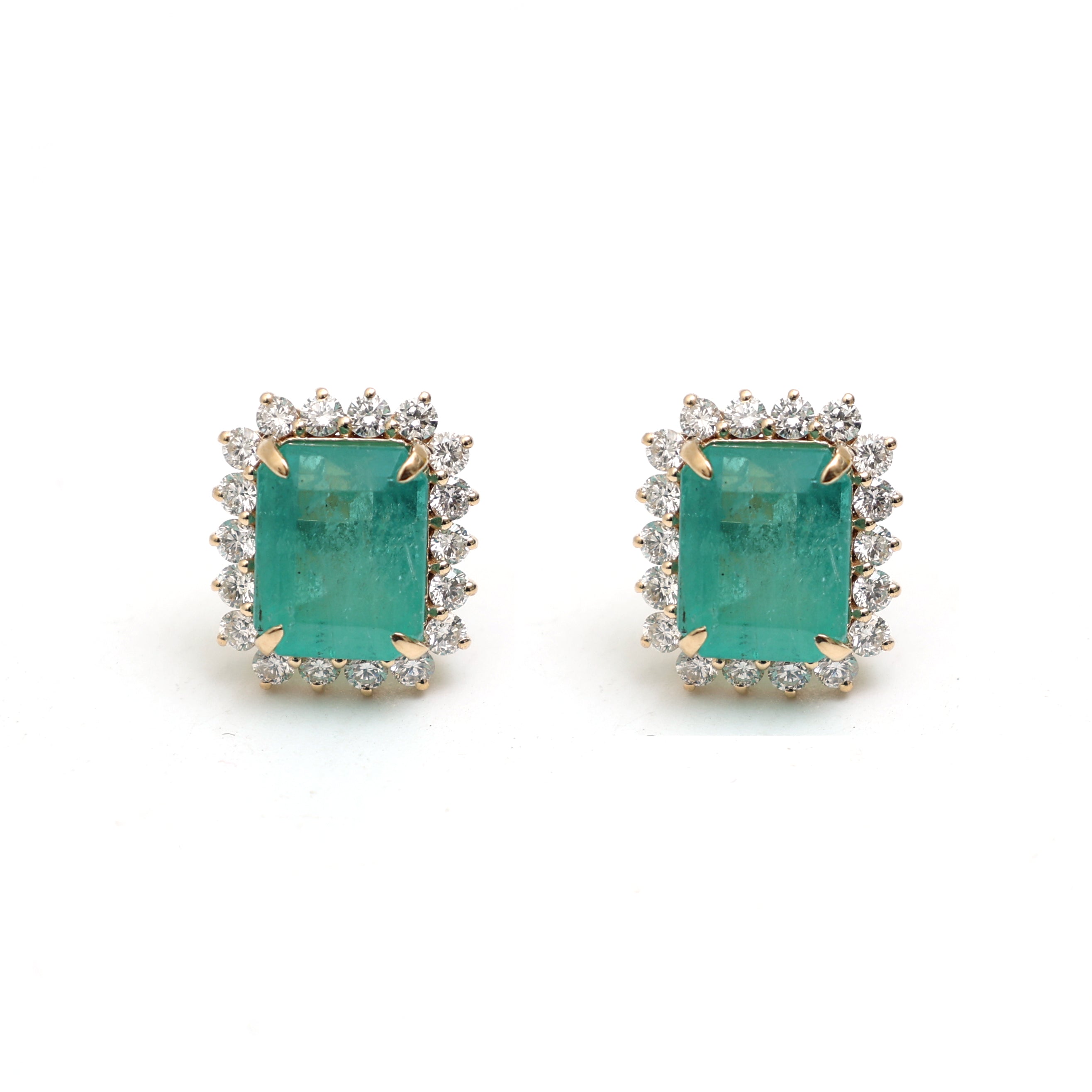 JPERG-3454/8920 Emerald Diamond Earring | 18K