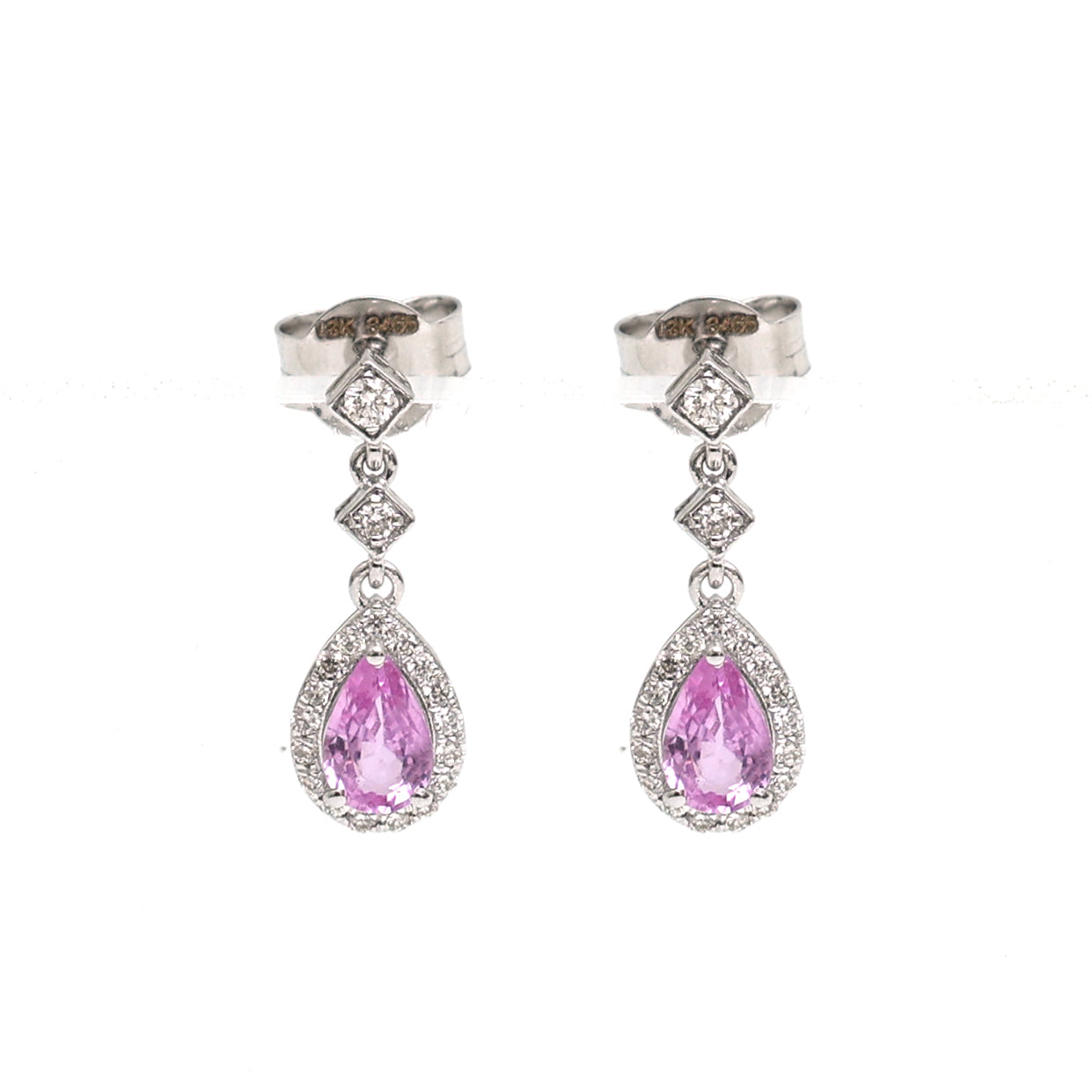 JPERG-3455/8939 Pink Sapphire Diamond Earring | 18K