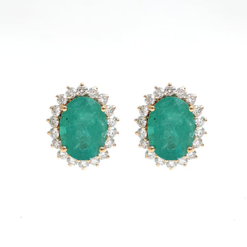 JPERG-3461/8958 Emerald Diamond Earring | 18K