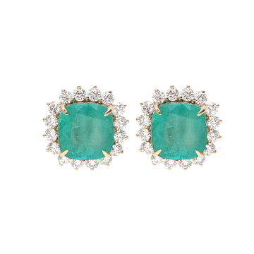 JPERG-3463/8965 Emerald Diamond Earring | 14K