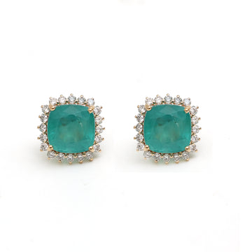 JPERG-3471/8992 Emerald Diamond Earring | 14K