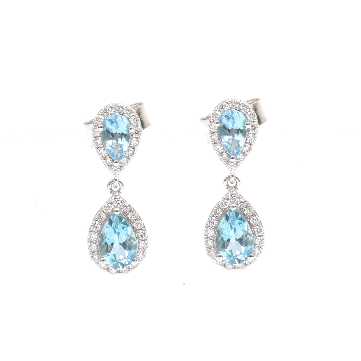 JPERG-3476/9099 Aquamarine Diamond Earring | 18K